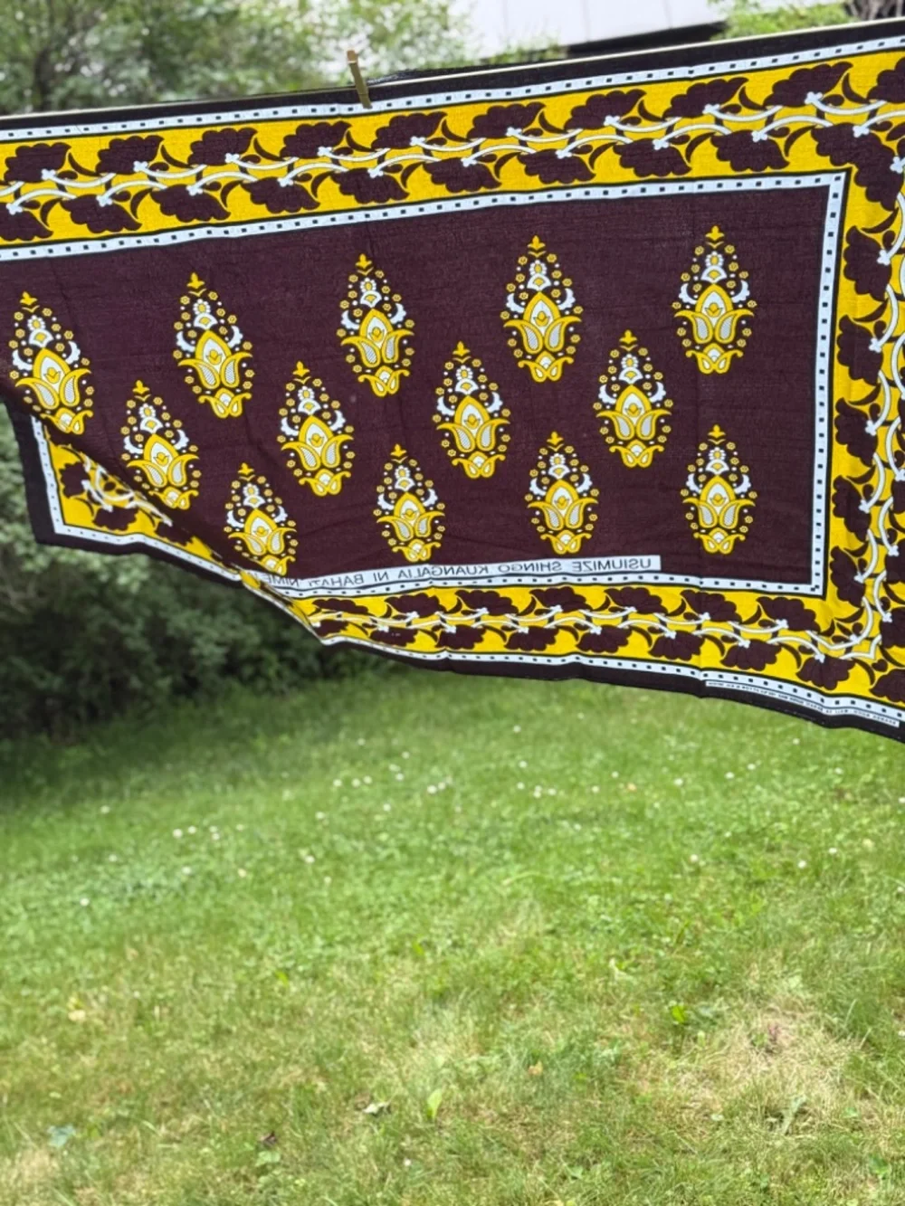 New Khanga Nzito Mali Ya Bahati Super Wax 100% Cotton Table Cloth Wall Hanging
